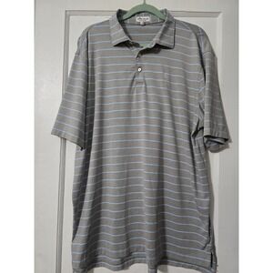 Peter Millar Summer Comfort Polo Shirt Mens XL Gray Casual Golf Stretch Striped